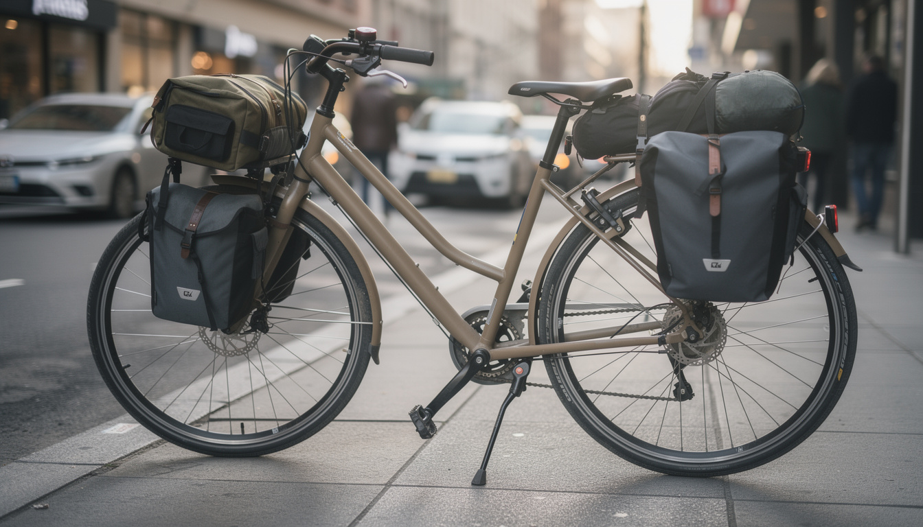 découvrez comment les béquilles doubles et centrales améliorent la stabilité de votre vélo chargé en optimisant le centre de gravité pour un équilibre parfait.