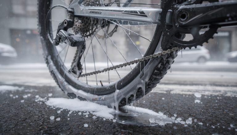 découvrez comment la chimie des lubrifiants protège la transmission de votre vélo lors du vélotaf hivernal face aux agressions du sel.