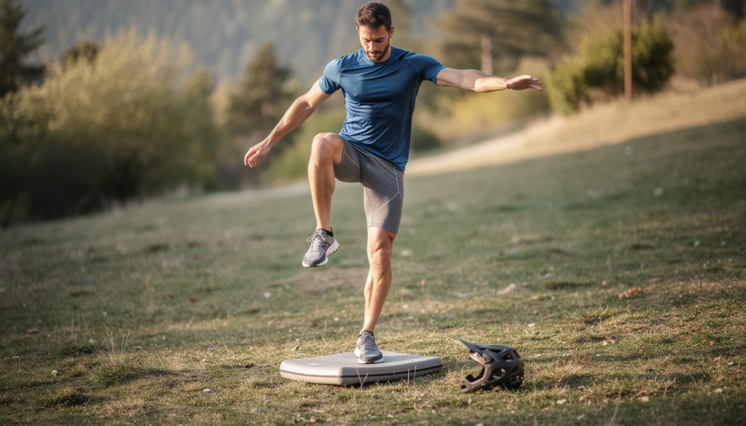découvrez des exercices hors-vélo ciblés pour améliorer votre proprioception et votre équilibre, afin d'optimiser votre agilité en descente et renforcer votre performance en mountain bike.