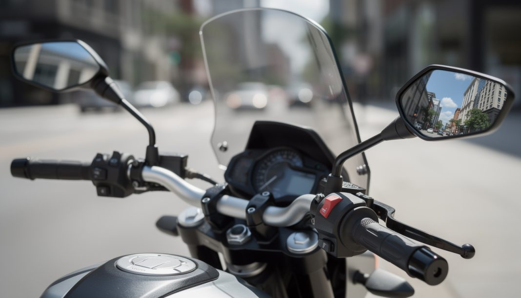 découvrez comment les rétroviseurs de guidon améliorent la sécurité en réduisant l'angle mort et en stabilisant l'image pour une meilleure visibilité lors de la conduite.