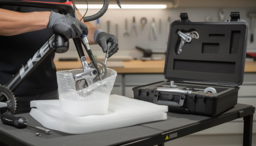 découvrez les protocoles essentiels pour le démontage et la protection du dérailleur lors du transport aérien en valise rigide, afin d'assurer la sécurité et l'intégrité de votre vélo.