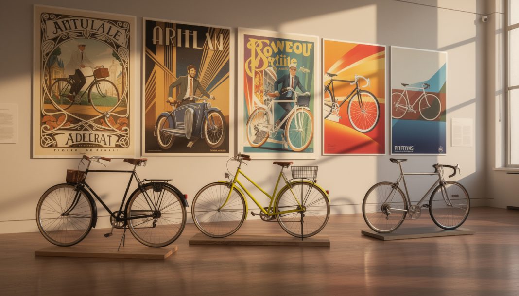 découvrez un siècle d'art et de graphisme dédié aux affiches de cycles, célébrant la passion et l'histoire de la petite reine à travers des créations visuelles emblématiques.