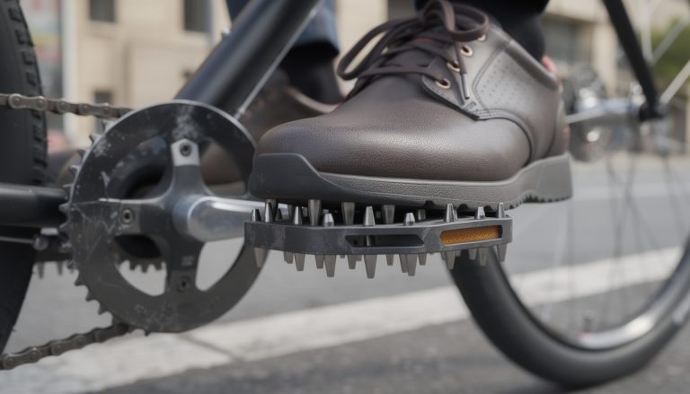 découvrez comment les pédales plates à picots améliorent le transfert de force pour un pédalage efficace, même avec des chaussures de ville.