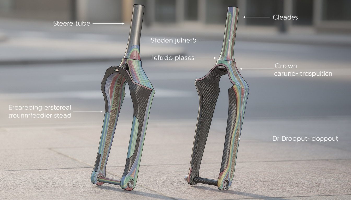 découvrez l'anatomie d'une fourche carbone et comprenez les points de contrainte pour mieux choisir et entretenir votre équipement cycliste.