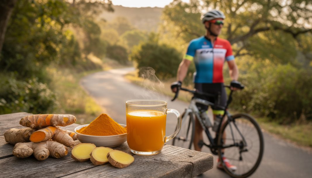 découvrez comment la nutrition anti-inflammatoire, grâce au curcuma et au gingembre, peut améliorer la récupération et la performance des cyclistes.