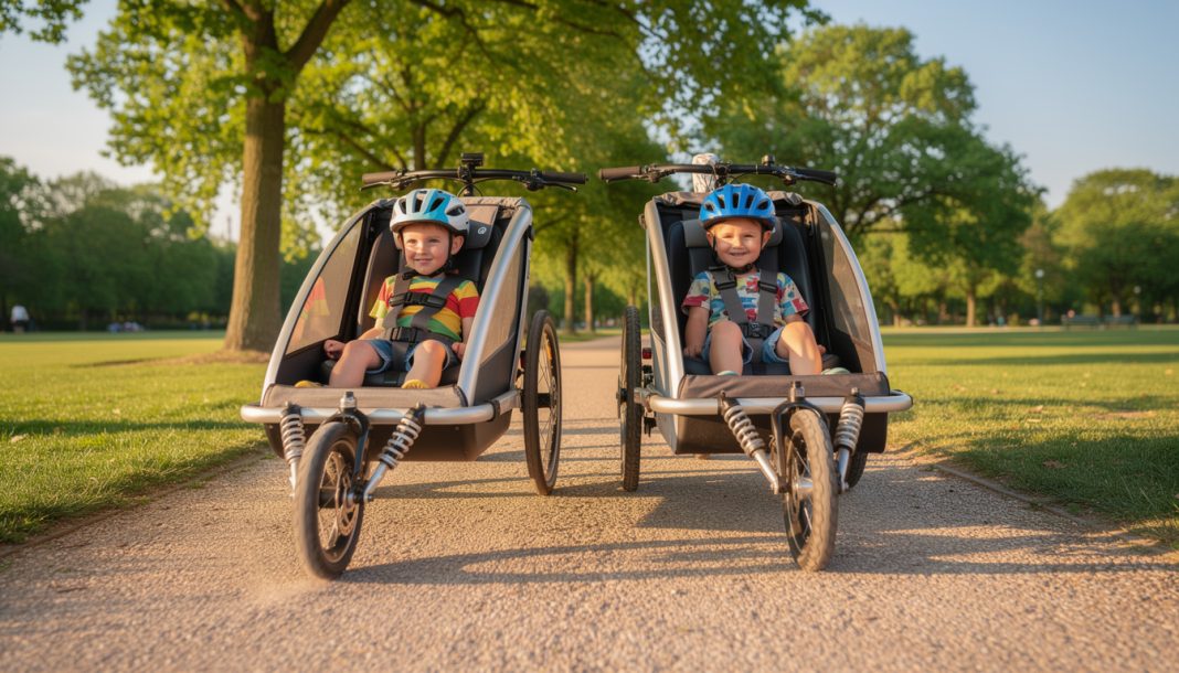 découvrez notre test comparatif des remorques pour enfants thule chariot et croozer, avec un focus sur le confort exceptionnel offert par leurs systèmes de suspension.