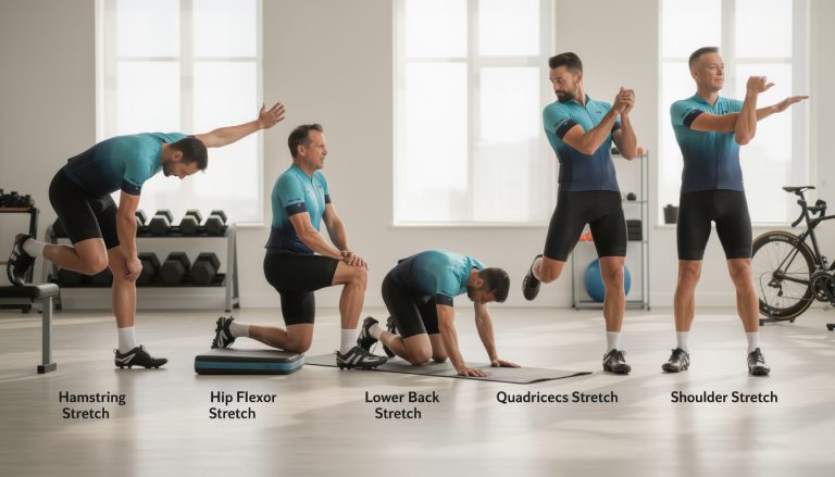découvrez 5 étirements essentiels pour les cyclistes afin de compenser les effets de la position assise et améliorer votre confort et performance.