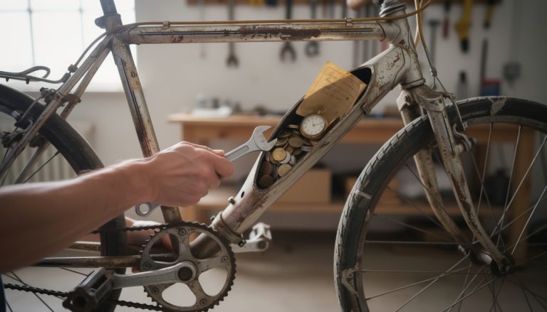 découvrez mon expérience après avoir acheté un vélo d'occasion à 100€ et la surprise inattendue que j'ai eue en le démontant.