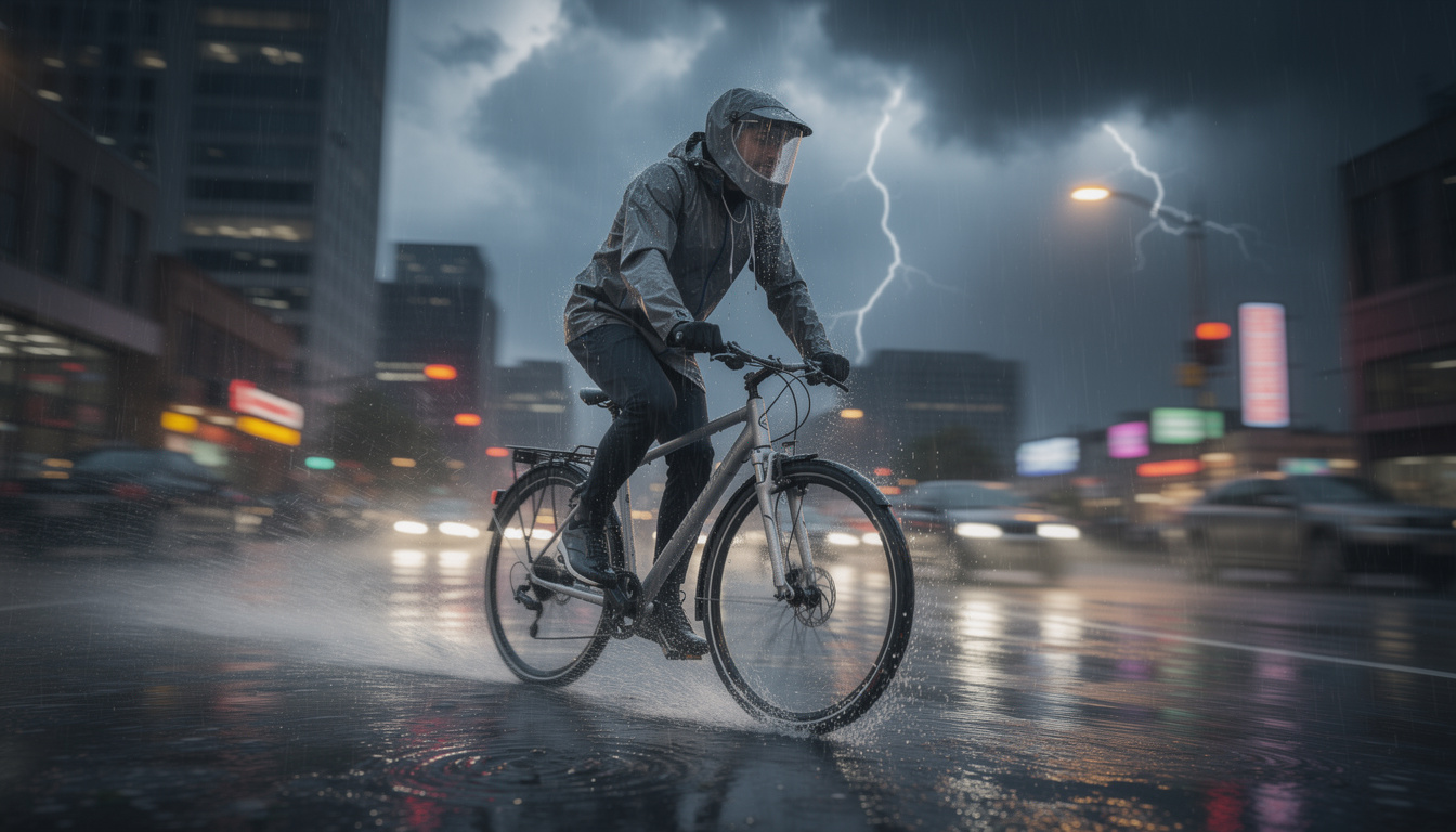 découvrez notre test du vélotaf sous l'orage et la seule veste qui a réussi à nous garder complÚtement au sec pendant la pluie intense. un incontournable pour les cyclistes quotidiens.